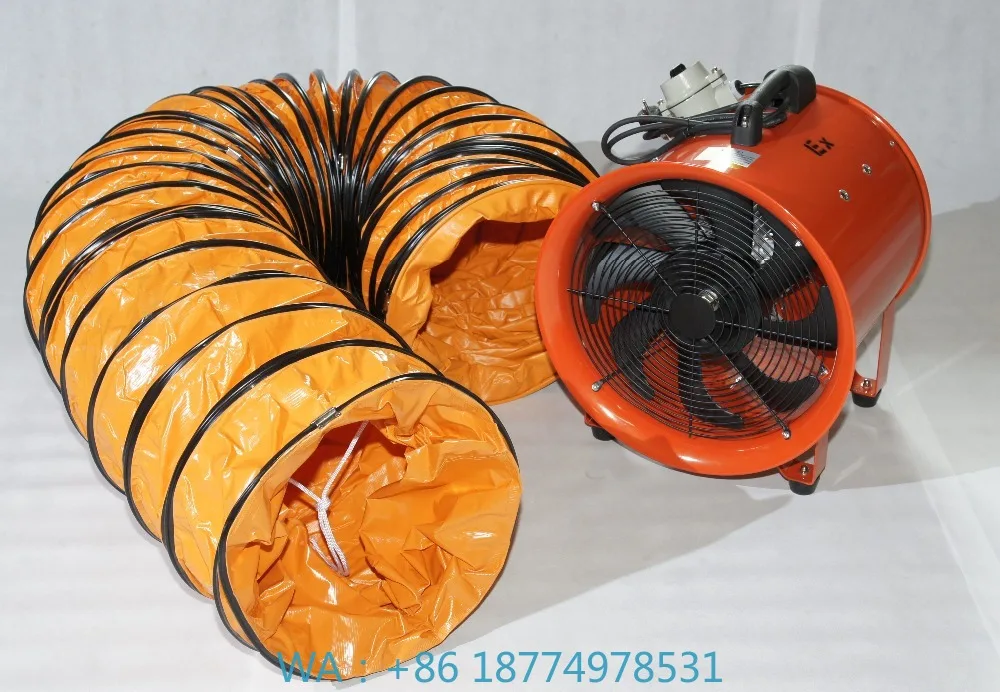 8‑24 Inch Industrial Portable Air Extractor Fan Blower With 5m Duct Hose for Site Ventilation Ventilators Preparation