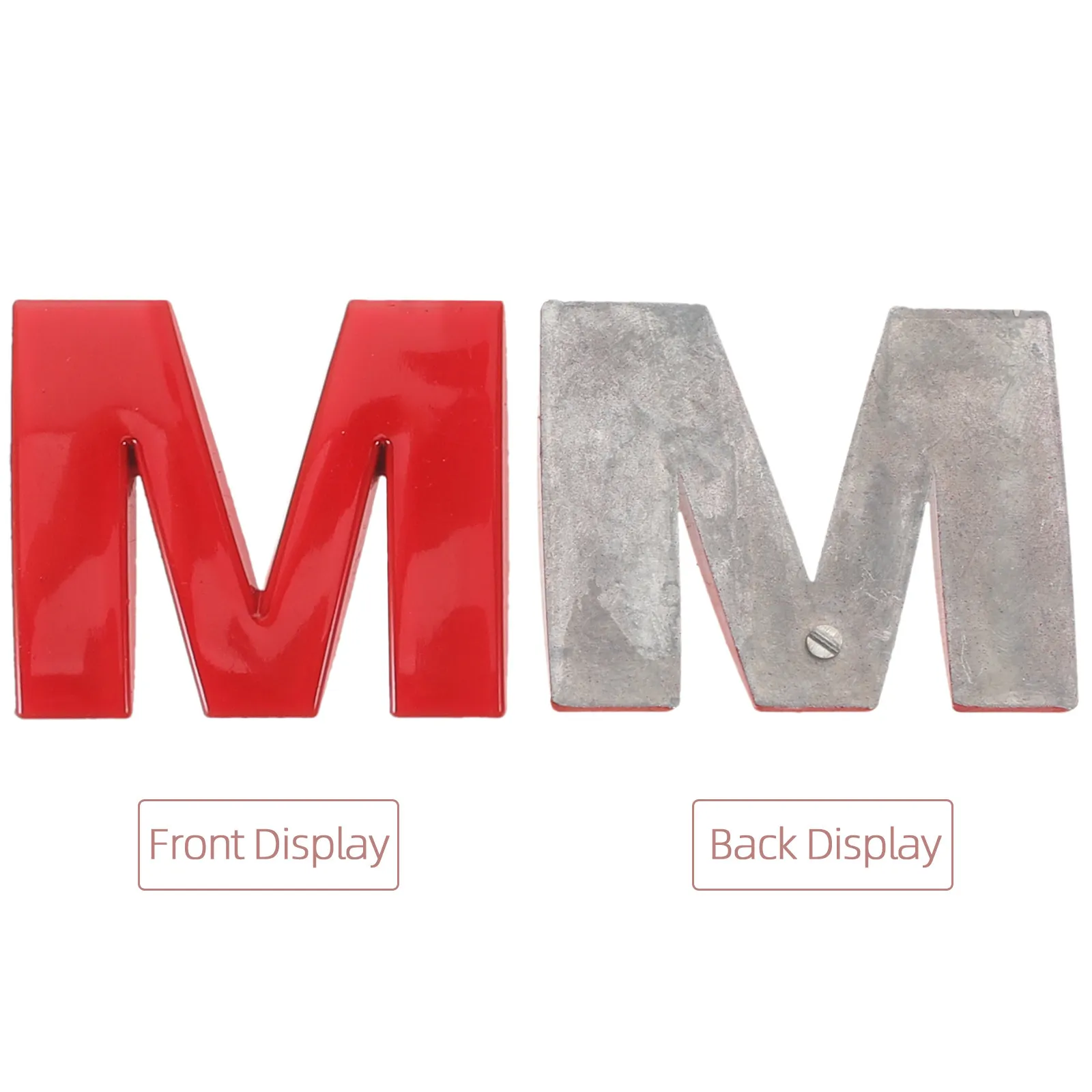 4Pcs Mailbox Signs Red Letters Self Adhesive Metal Letter Stickers Weather Resistant Alphabet Sticker for Mailbox