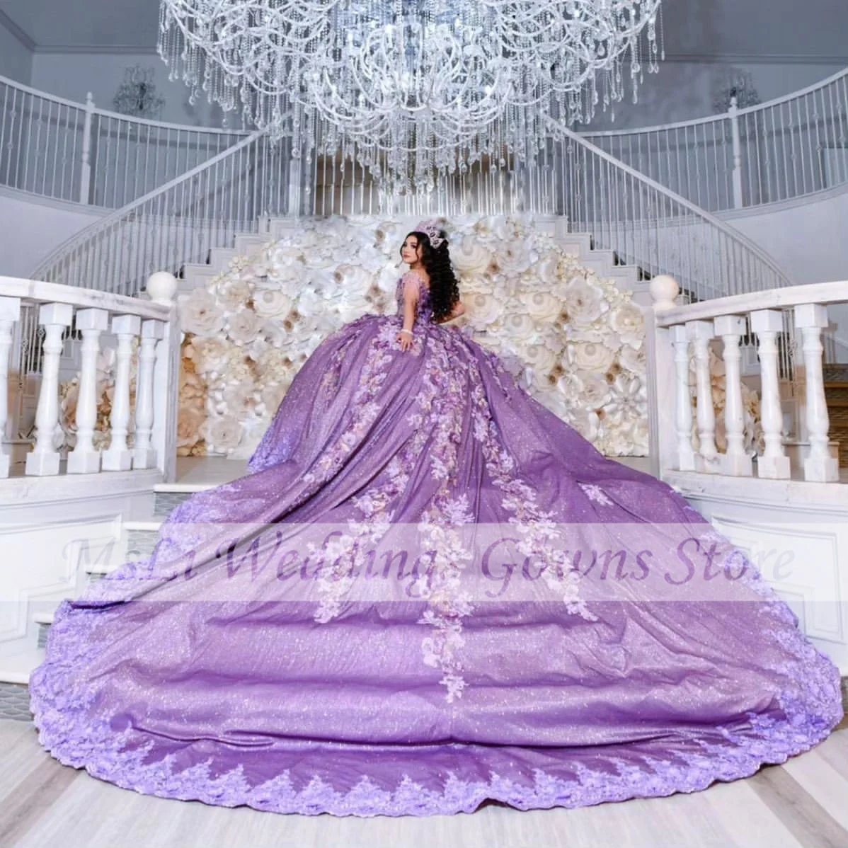 Luxury Purple Quinceanera Dress Appliques Beads Sweet 15 16 Birthday Party Gown Princess Ball Gowns vestidos de fiesta