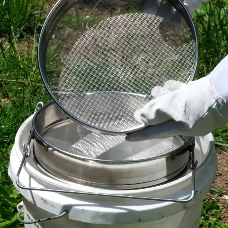 Garden Supplies Double Sieve strainer Stainless Steel Net Impurity Filter For Beekeeping Special Tools Beekeeping Honey Filter