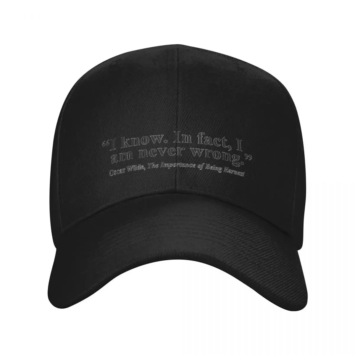 The Importance Of Being Earnest Oscar Wilde Baseball Cap Fishing cap Icon Luxury Woman Men's