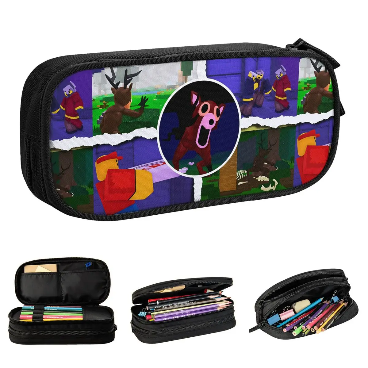 الكلاسيكية 99 ليال في الغابة مقلمة الهالوين لعبة مقلمة صندوق القلم للأطفال سعة كبيرة حقيبة مكتب الهدايا القرطاسية #1