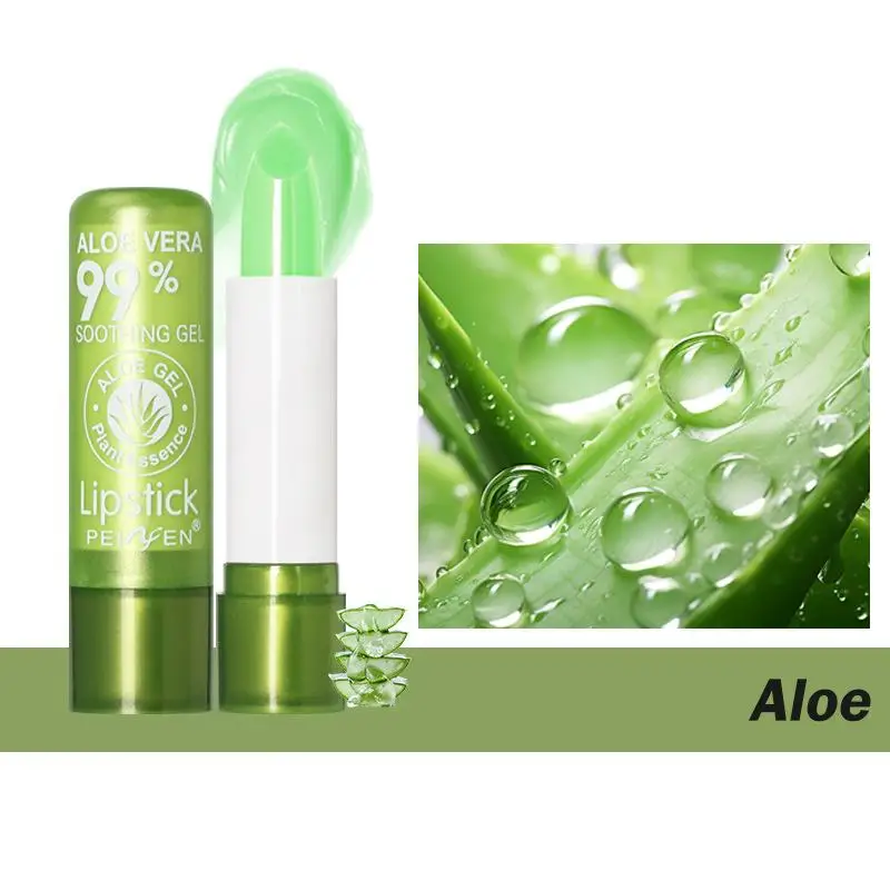 1개 보습 천연 식물성 알로에 젤 변색 립스틱 립밤, 입술 주름 개선, 각질 제거, 메이크업 제품