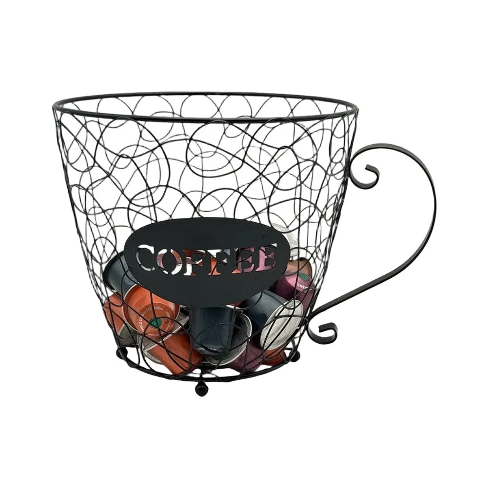 Spacious Iron Coffee Pod Stand with Uniform Wire Design Promoting Air Circulation and Reducing Condensation Risks