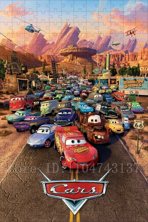 Disney Cars Legpuzzels 108/200/300/500/1000 Stuks Animatiefilms Houten/papier puzzels Kinderen Intelligentie Onderwijs Speelgoed