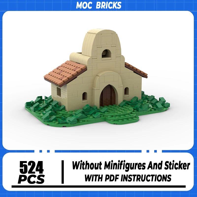 

Модель с видом на улицу Moc, строительные блоки, маленькая церковная модель, технология, кирпич, сделай сам, сборка, строительная игрушка, праздничный набор, подарки