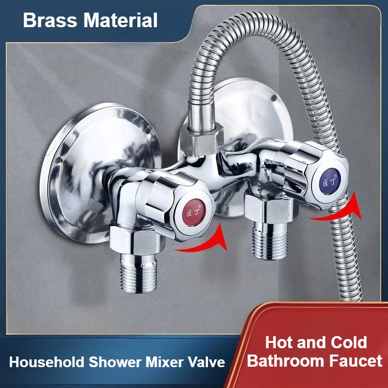 

Смесительный клапан для старого домашнего душа, двойная ручка, двойной переключатель управления, смеситель для горячей и холодной воды, переключатель для унитаза в ванной комнате