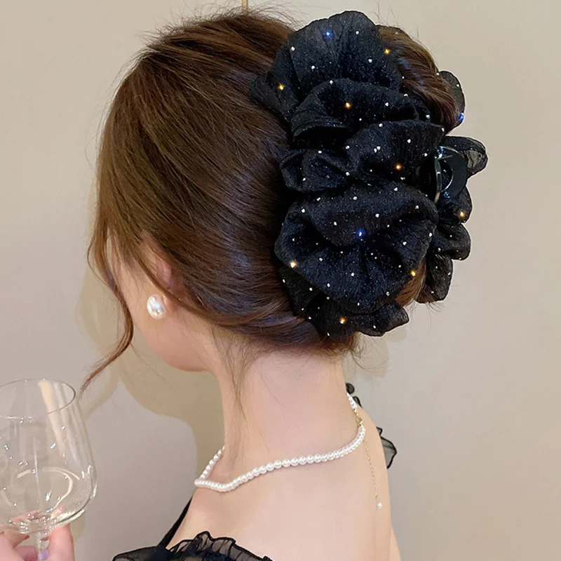 Süße Schleife Mesh Haarnadel Temperament elegante Frauen Haar Kralle Clips Prinzessin Kopfschmuck große Haltegriff weibliche Haarschmuck