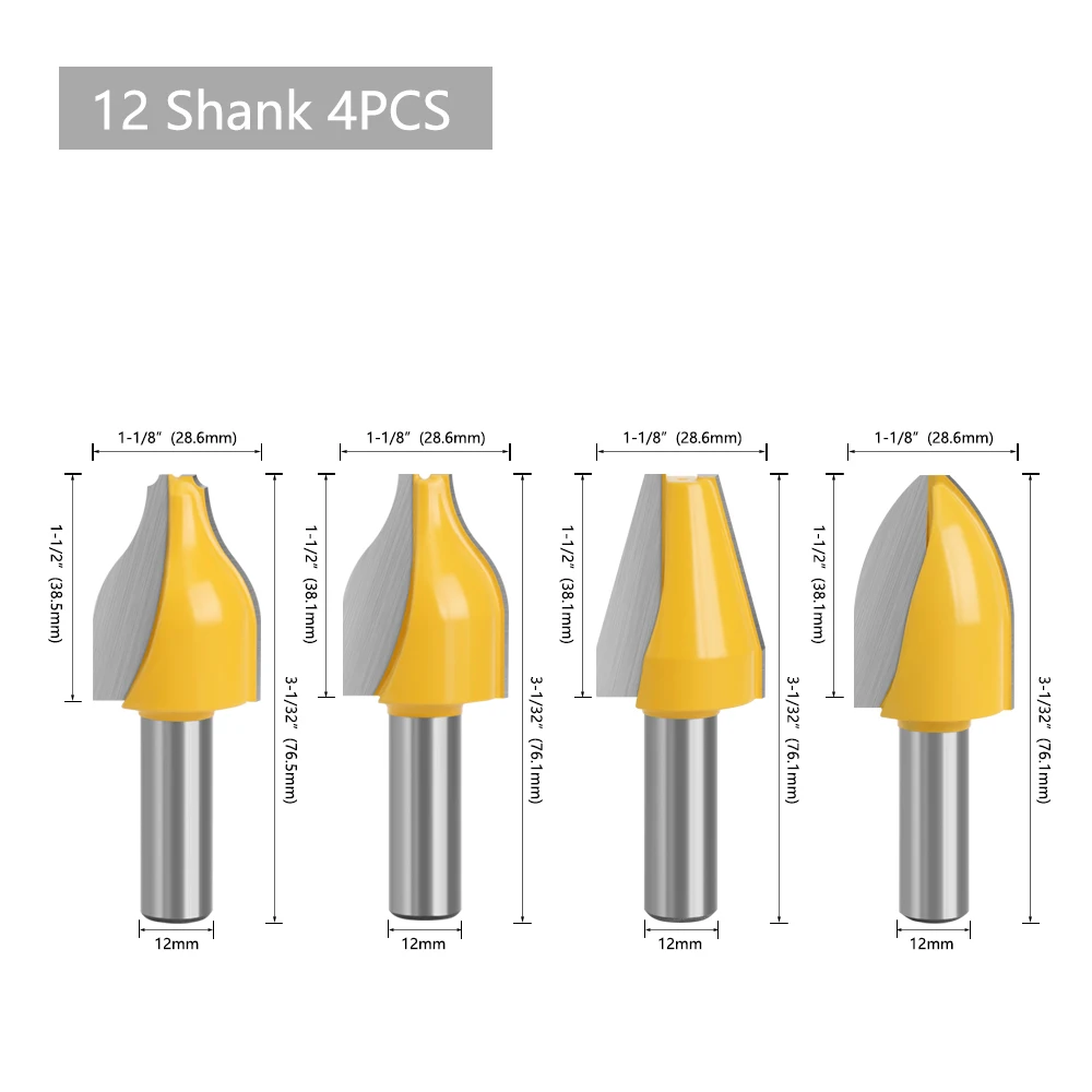 Imagem -05 - Lavie-vertical Levantado Painel Router Bit Tenon Cortadores Grupo Porta Cortador de Madeira Broca de Madeira Mc03113 12 mm Haste Pcs