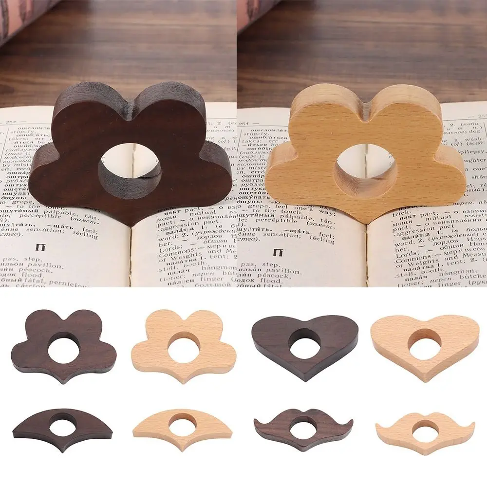 Wooden Bookmarks One Hand Reading Page Turning Fixed Thumb Book Support Fast Reading Aids Tools Ring Book Page Holder