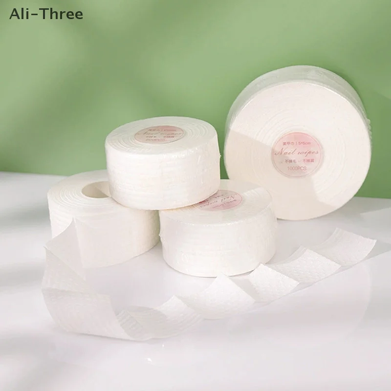 1000 قطعة/لفة رقيقة/سميكة مزيل الأظافر القطن المتاح خالية من الوبر نقع مسح القطن هلام البولندية إزالة مسمار الفن تنظيف الوسادة #2