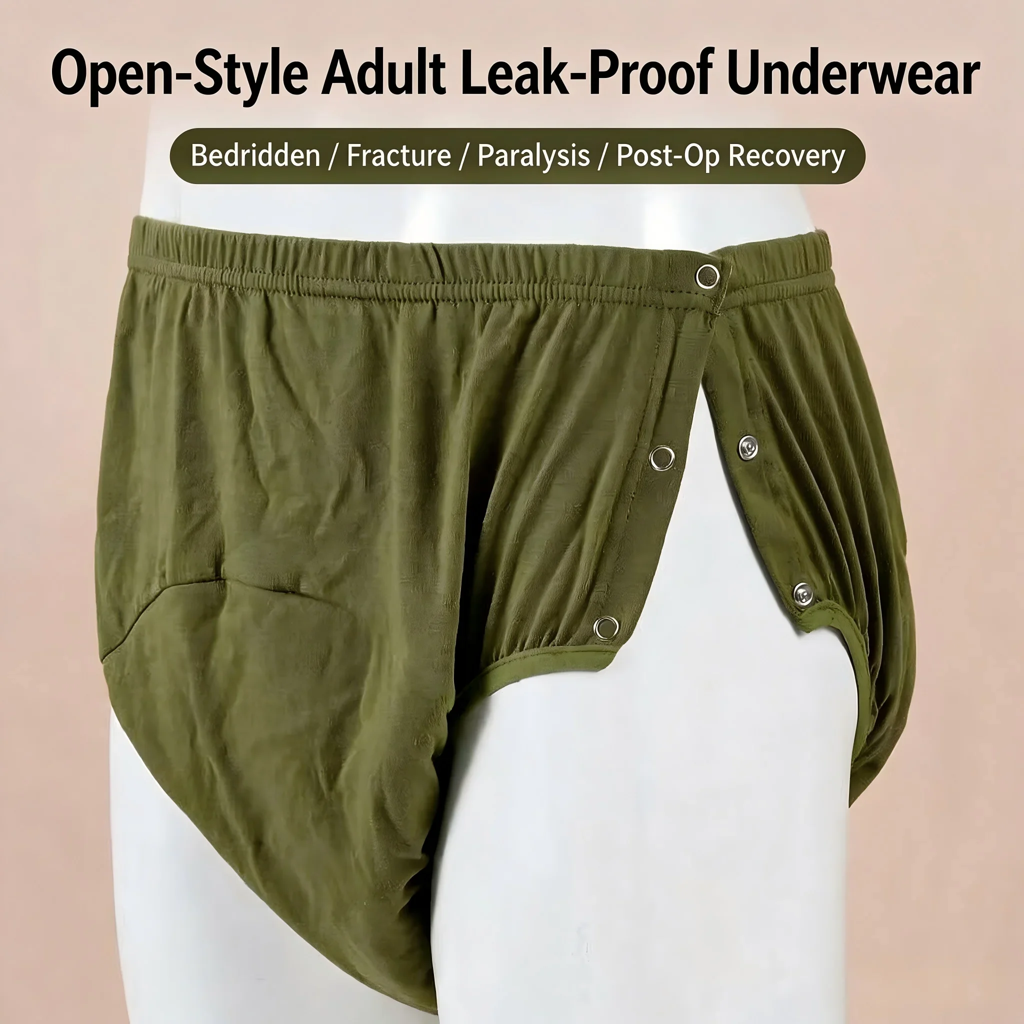 Antibacterial Graphene Reusable Adult Incontinence Pants Adjustable Waist Soft High Absorbency Washable Anti-Side Leakage Briefs