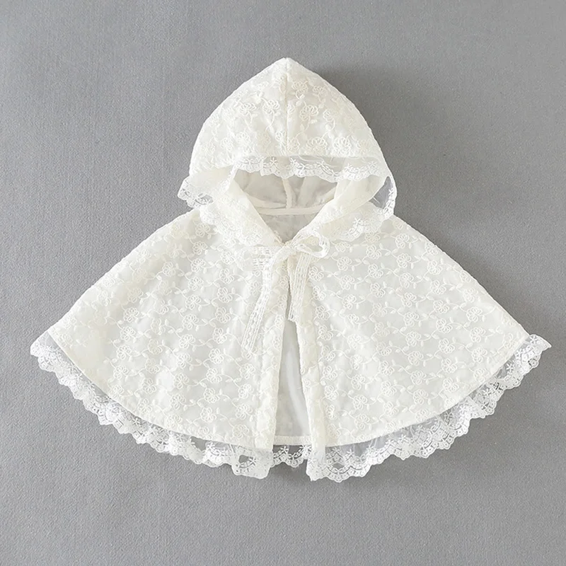 Autumn Spring 0-3Yrs Baby Girls Cloak Lace Hooded Princess Style Infant Baby Girls Coat Children Clothing