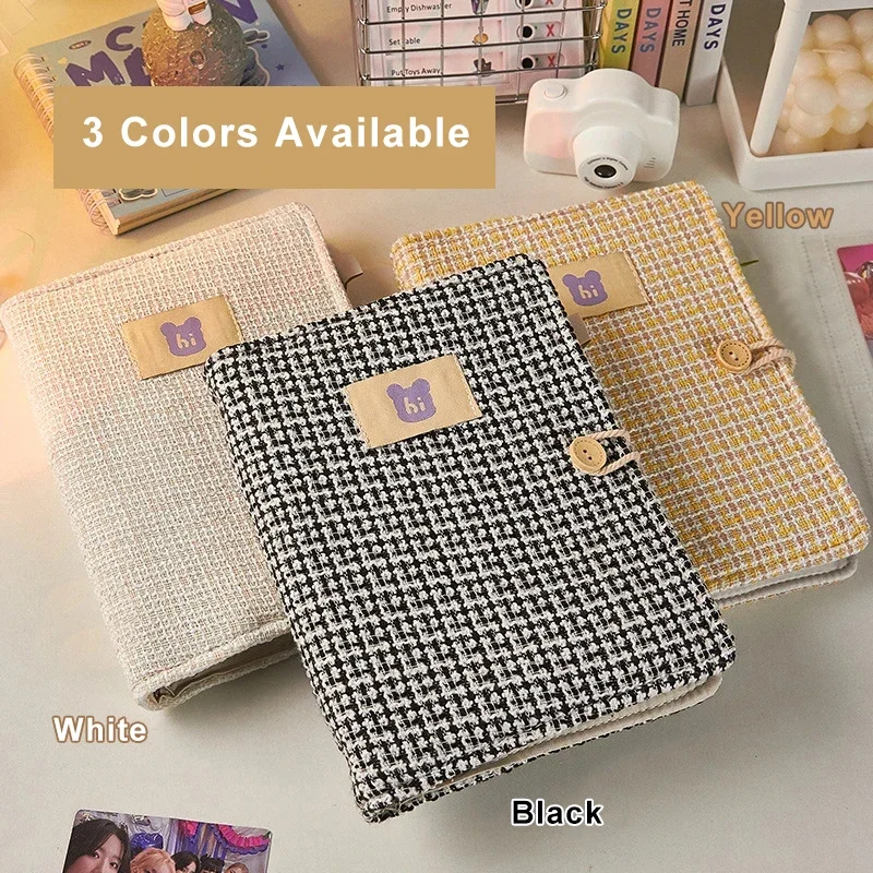 A5 Kpop Binder Photocard Holder Idol Picture Album Book with 20 Inner Pages 3/4 Inch Cloth Photo Card Album Student Stationery