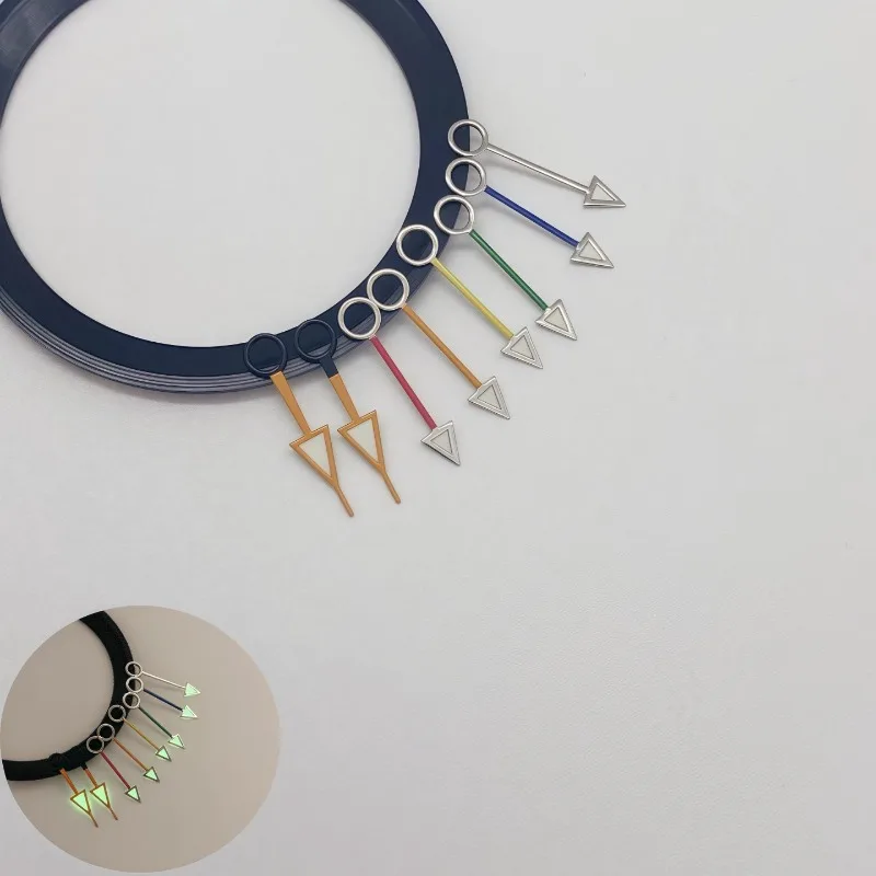 Accessori per la modifica dell'orologio per lancette NH34 perno dell'orologio meccanico GMT a quattro pin forte verde luminoso per movimento NH34