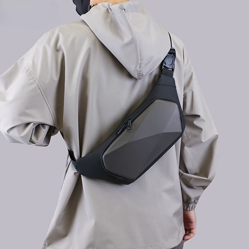 Fashion Men's Chest Bag High Sense Leisure Purse Hard Shell Chest Bag Trend Women's Shoulder Bag Travel Shoulder Bag.