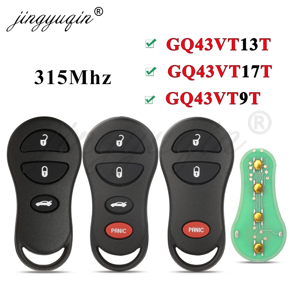 

jingyuqin 3/4Buttons 315Mhz Remote key For Dodge Jeep Chrysler Concorde 300M 2001-2004 GQ43VT17T GQ43VT9T GQ43VT13T Keyless key