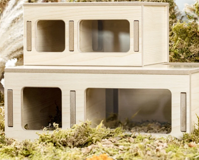 Wooden Hamster House Guinea Pig Castle Hamster Hideout for Chinchilla Ferrets Hamster Hedgehog Rabbit
