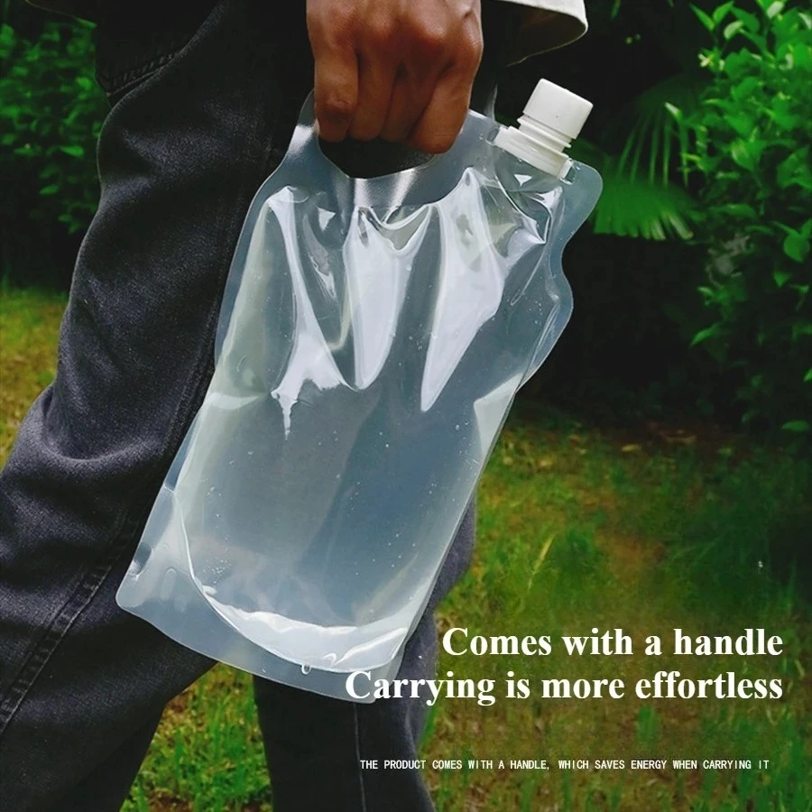 

2L Collapsible Water Bag for Camping & Hiking– Portable Transparent Drinking Water Pouch – Lightweight Foldable Hydration Kettle