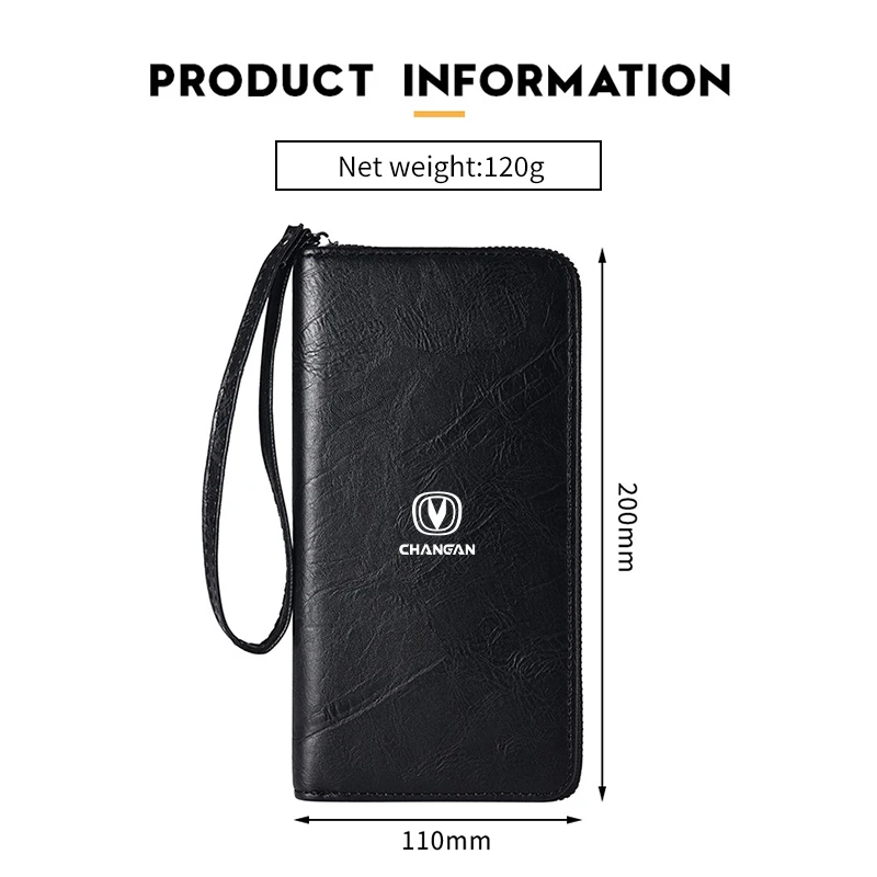 Car Logo Men Long Wallet Large Capacity Handbag Card Bag For Changan CS75 CS35 CS55 CS15 CS85 CS95 CX70 CX20 EADO RAETON