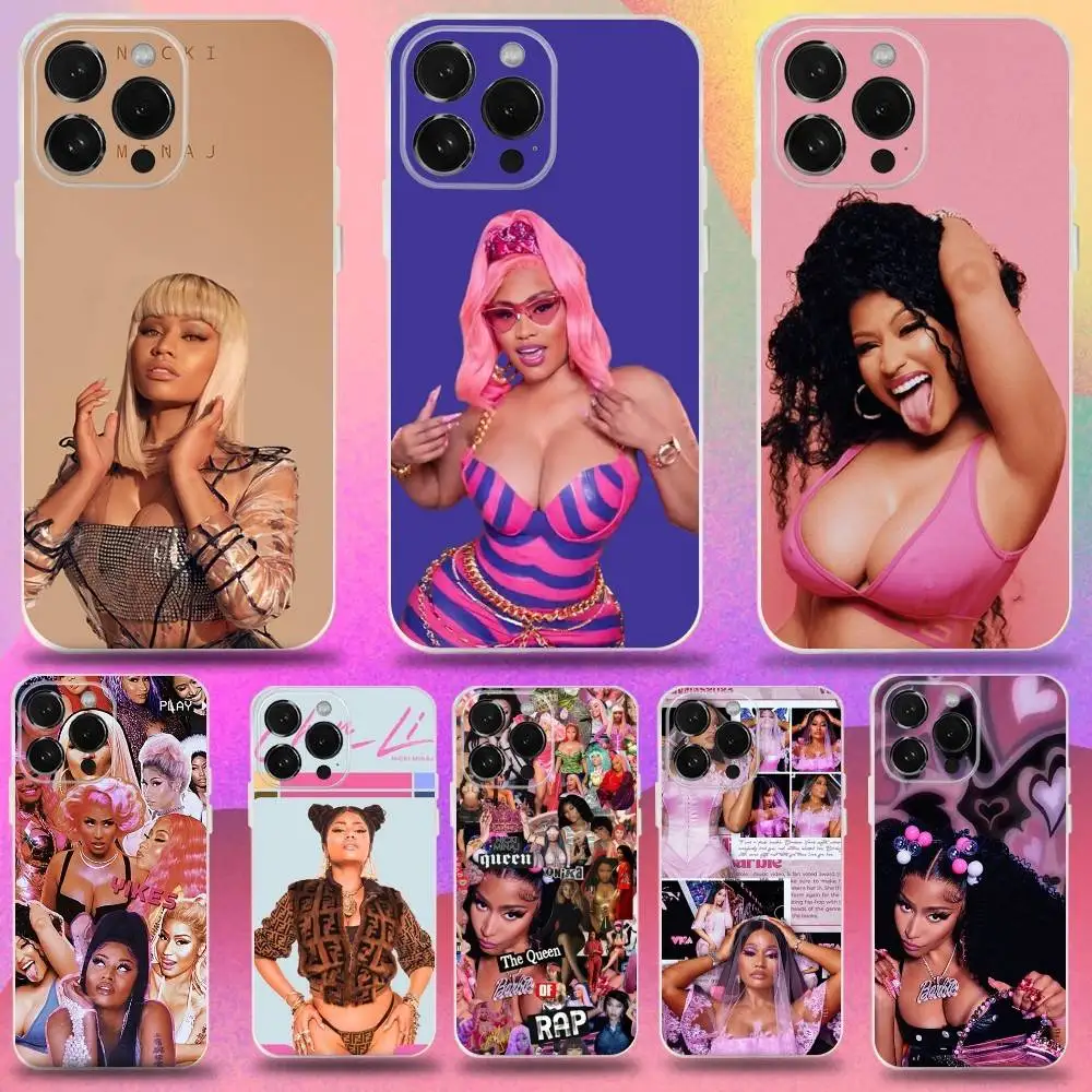 

Nicki Minaj Rapper Phone Case For iPhone 16,15,14,13,12,11 Pro,Max,Plus,X,XS,XR,SE,Mini Transparent Silicone Soft