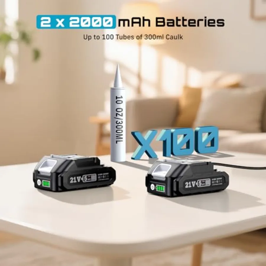 Pistolet do silikonu SEESII, akumulatorowy, 21V, do napraw domowych i projektów budowlanych, elektryczny pistolet do silikonu z
