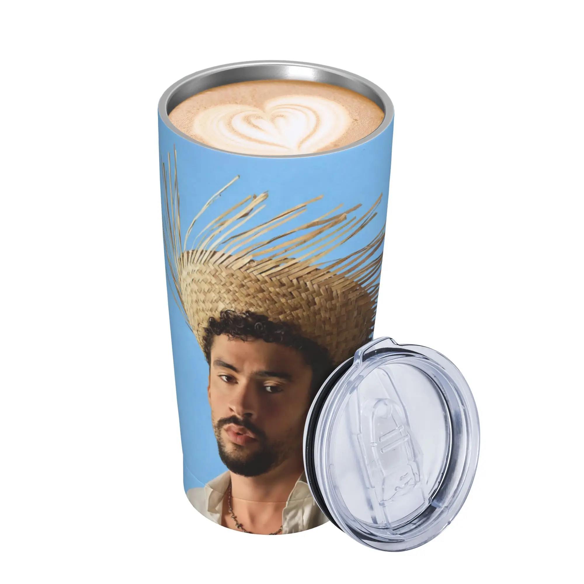 Bad Bunny DTMF Tour 2026 Tumbler Vacuum Insulated  Coffee Cups with Lid Straw Smoothie Tea Mugs Water Bottle 20oz