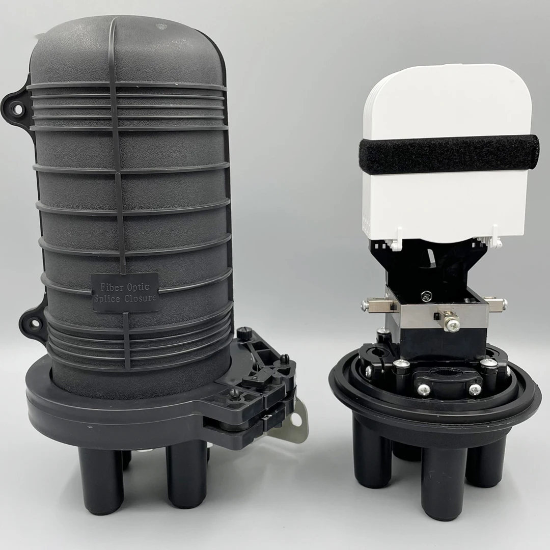 HSGQ Ip65 Mini Fiber Optic Splitter Closure 12/48 Cores Dome Vertical Heat Shrink Seal 1 Inlet 3 Outlet Fiber Optic Joint WiFi