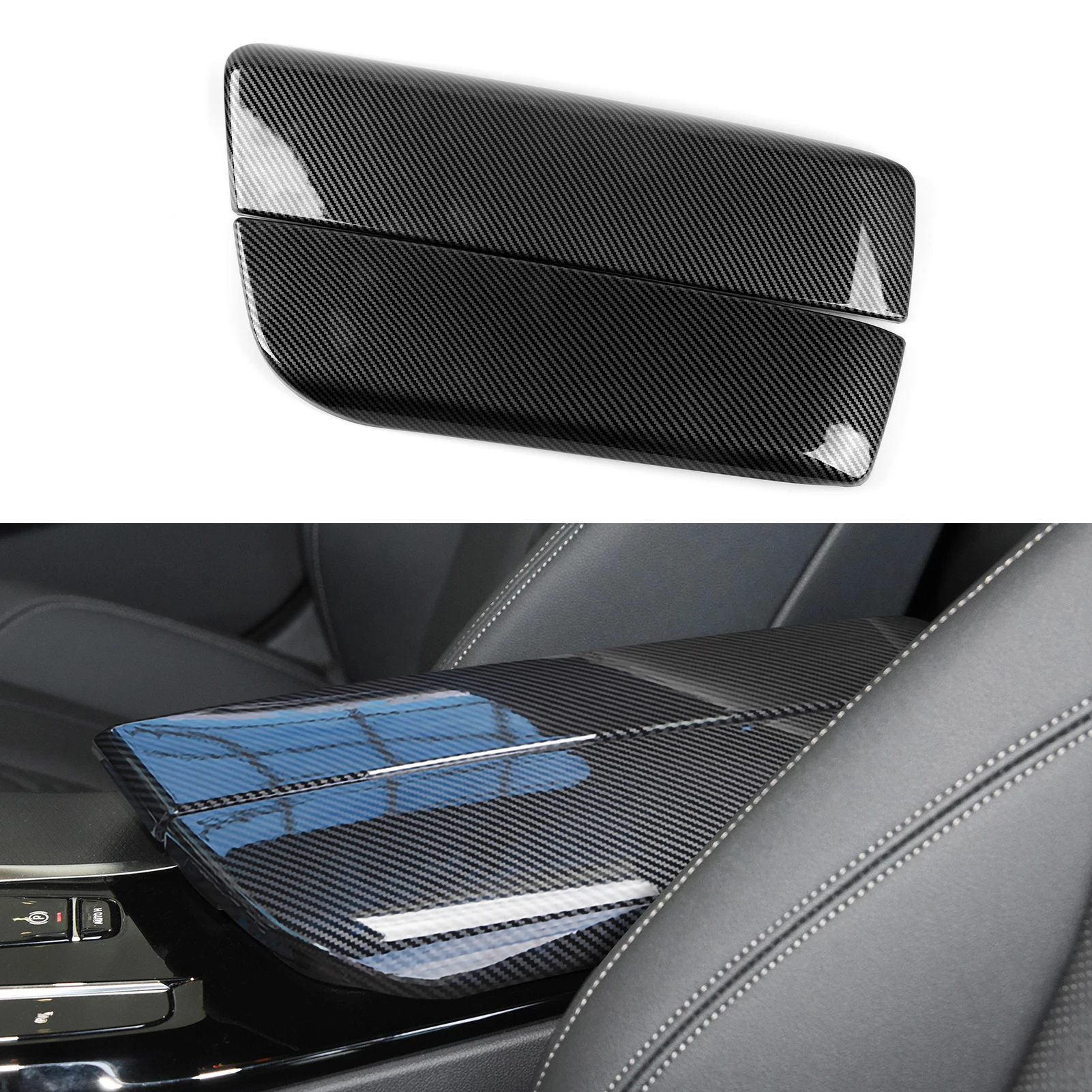 

Car Armrest Cover Lid Carbon Color ABS Center Console Storage Box Cover Protector for BMW G30 G31 G32 6GT 2017-2022 Accessories