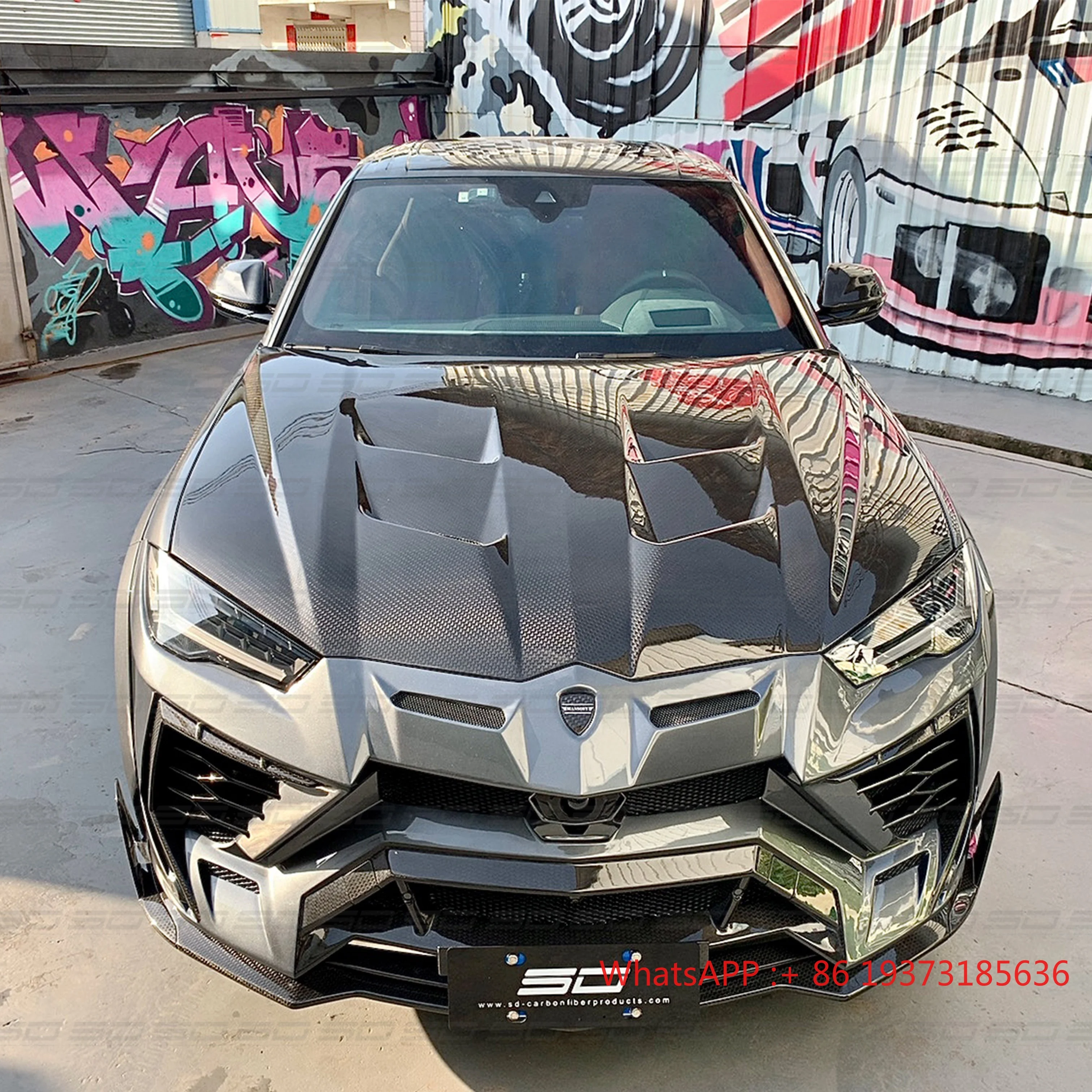 M Style Dry Carbon Fiber Wide Body Kit for Lamborghini Urus Car Bumper Bonnet Rear Spoiler