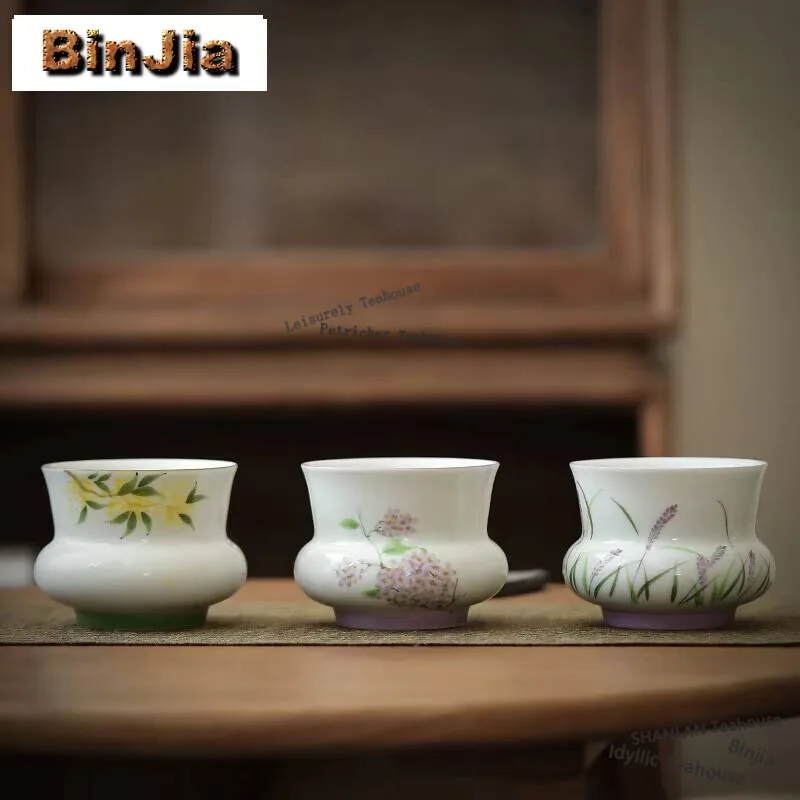 300ml Hand Painted Osmanthus Tea Washing Jianshui Ancient Tea Cup Wash Writing-brush Washer Tea Residue Barrel Chaxi Ornaments