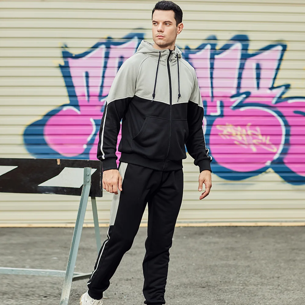 

Hot Selling Men's Long Sleeve 2 Piece Sports Suit Plus Size Men's Hoodies Sweatshirts