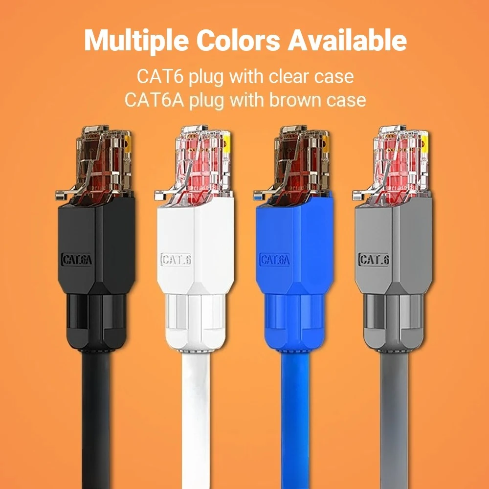 

Инструмент для разъема RJ45, бесплатный CAT6A CAT6, 10 Гбит/с, UTP, полевая модульная вилка, бесплатный Ethernet, многоразовые вилки Lan, 1 шт.