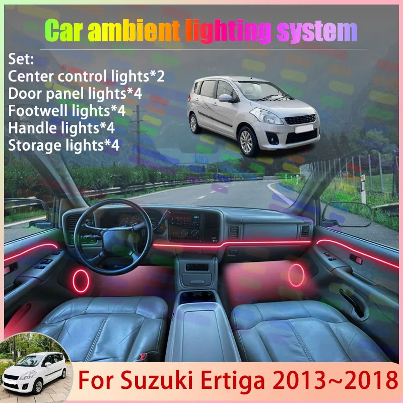 

Для Suzuki Ertiga ZE MK1 1th 2013 ~ 2018 Mazda VX-1 2/18 в 1 автомобильный атмосферный светильник RGB абажур ансамбль стример атмосферный набор