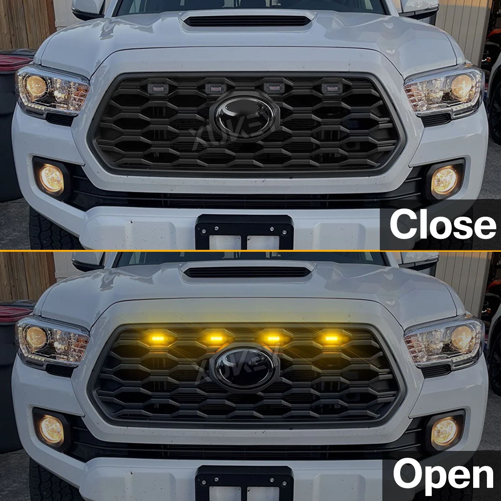 4x6LED ızgara ışığı kablo demeti kiti füme Amber Toyota Tacoma TRD Off Road spor modelleri ön ızgara 2020 2021 2022 2023