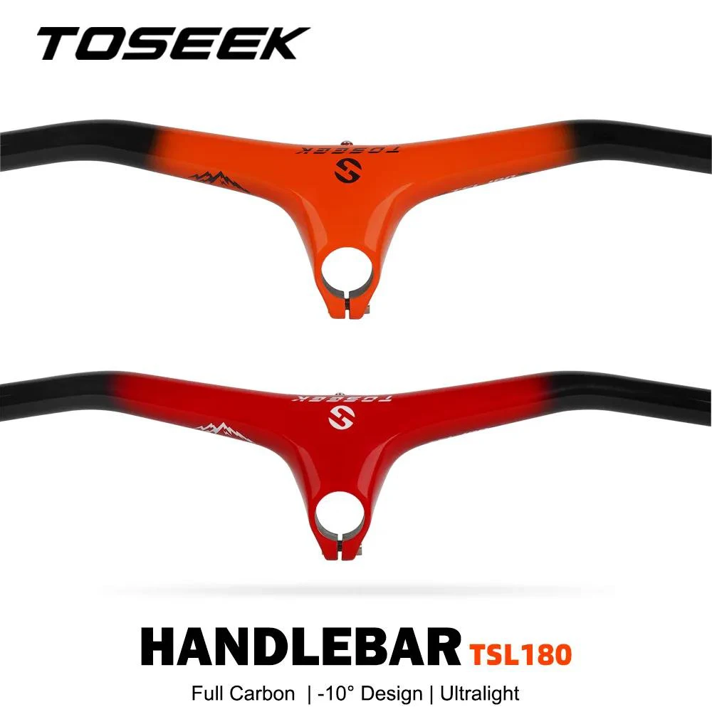 

TOSEEK Carbon MTB XC Handlebar with Stem Ultralight Integrated Handlebar 780-70/80/90/100/110mm Mountain Bike Handle Bar