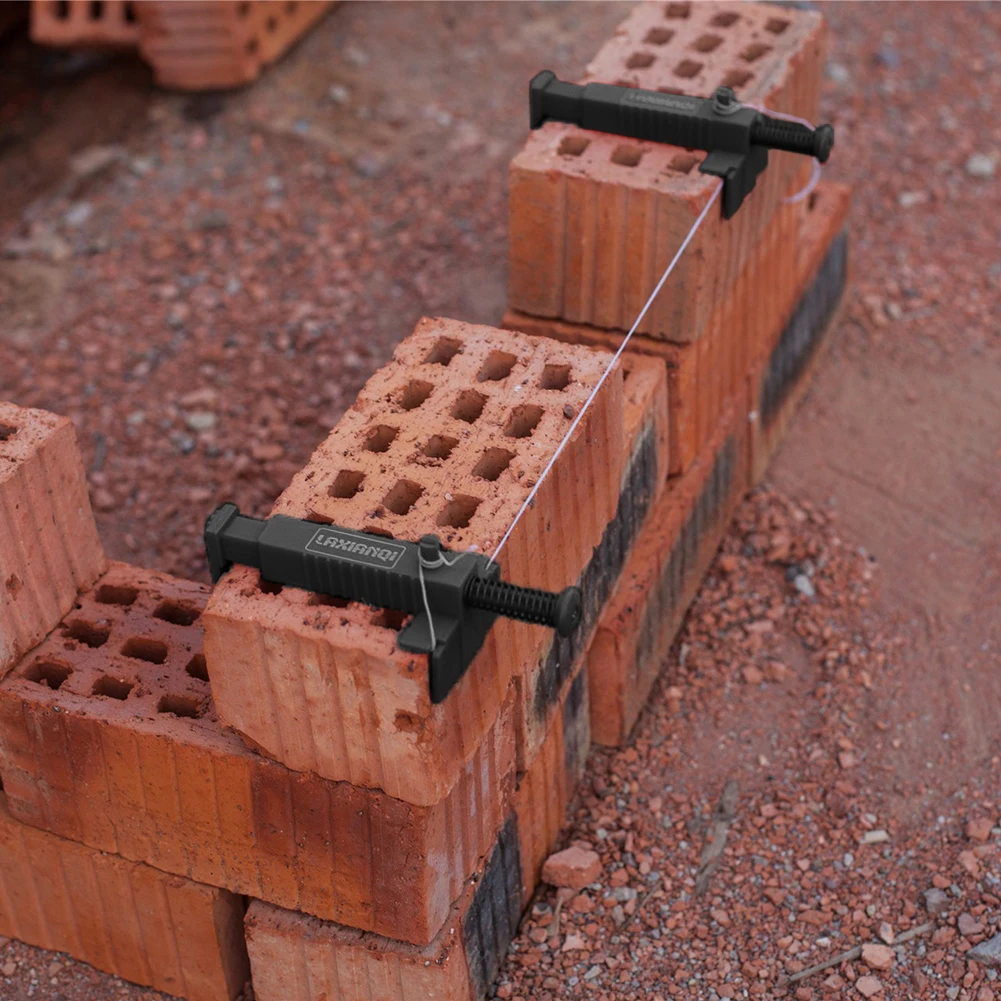 2 Pcs Bricklayer Construction Tools Liner Wall Builder Brick Line Clips Line Runners For Building Fixer Construction Fixture