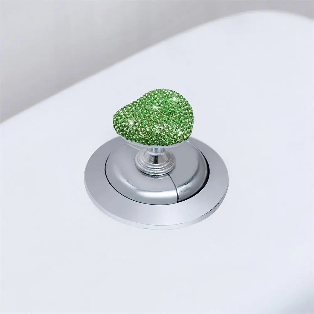 Heart Shaped Toilet Press Button Diamond Nail Protector Toilet Tank Press Button Multifunctional Adhesive Toilet Presser