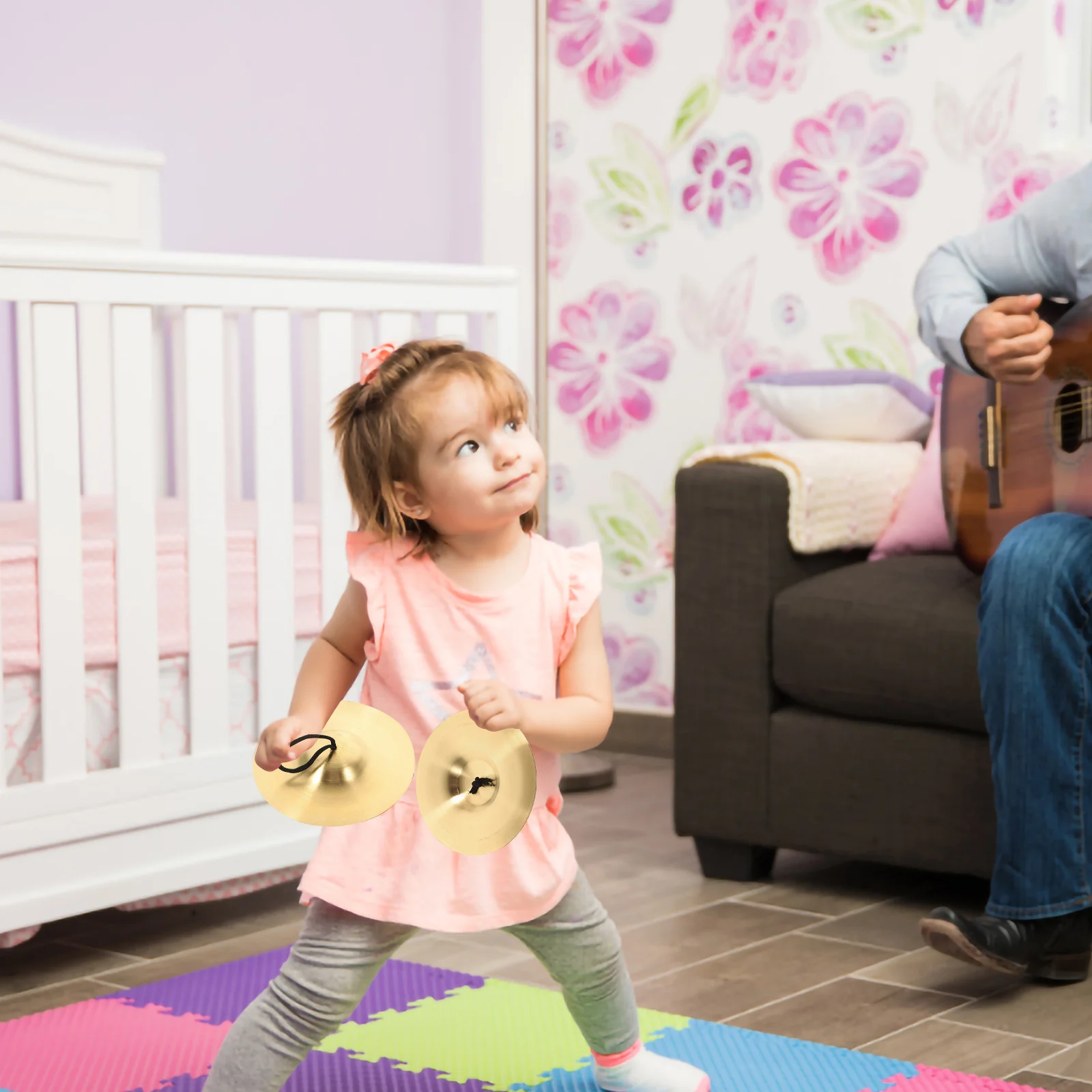 

1Pair Copper Finger Cymbals Small Children's Percussion Instruments Music Training Dancing Party Entertainment Props