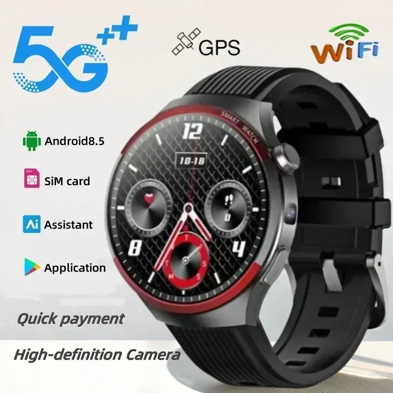 VP30 5G Smartwatch 128GB Memory Android OS 1100mAh AMOLED Screen Heart Rate Sleep Monitor Fitness Tracker for Men Daily Use
