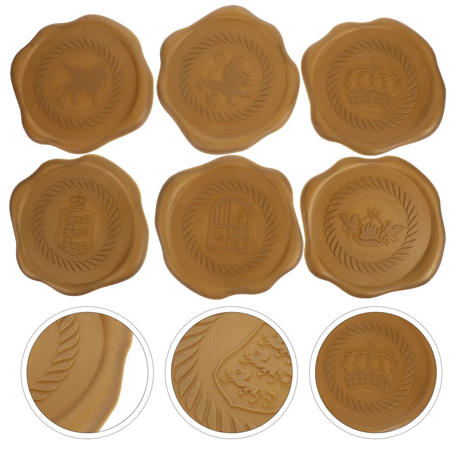 

6pcs Palace Style Coaster Non-Slip Heat Insulation Cup Pads Decorative Table Mats Coffee Cup Desk Coasters For Drinks Office