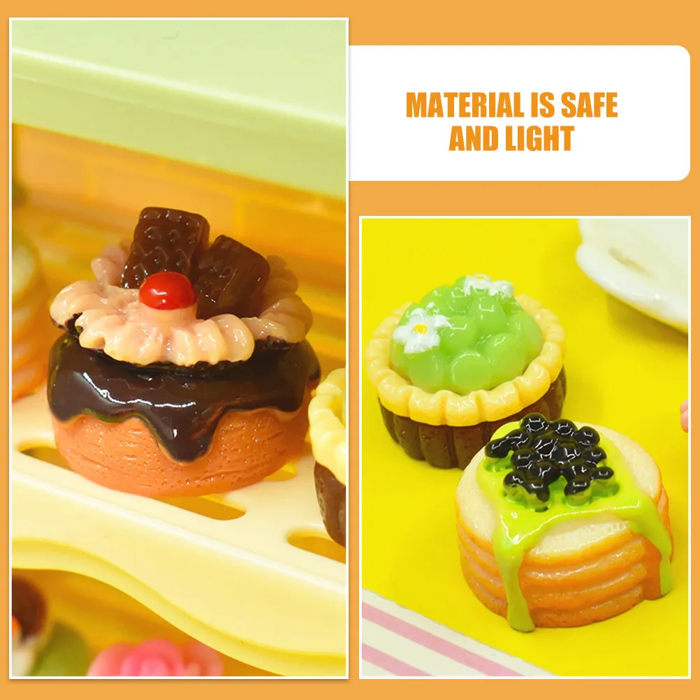 

20Pcs Mini Cake Miniatures Adorable Simulated Dessert Models Compact Decorative Fake Cake for Miniature Kitchen Scene Display
