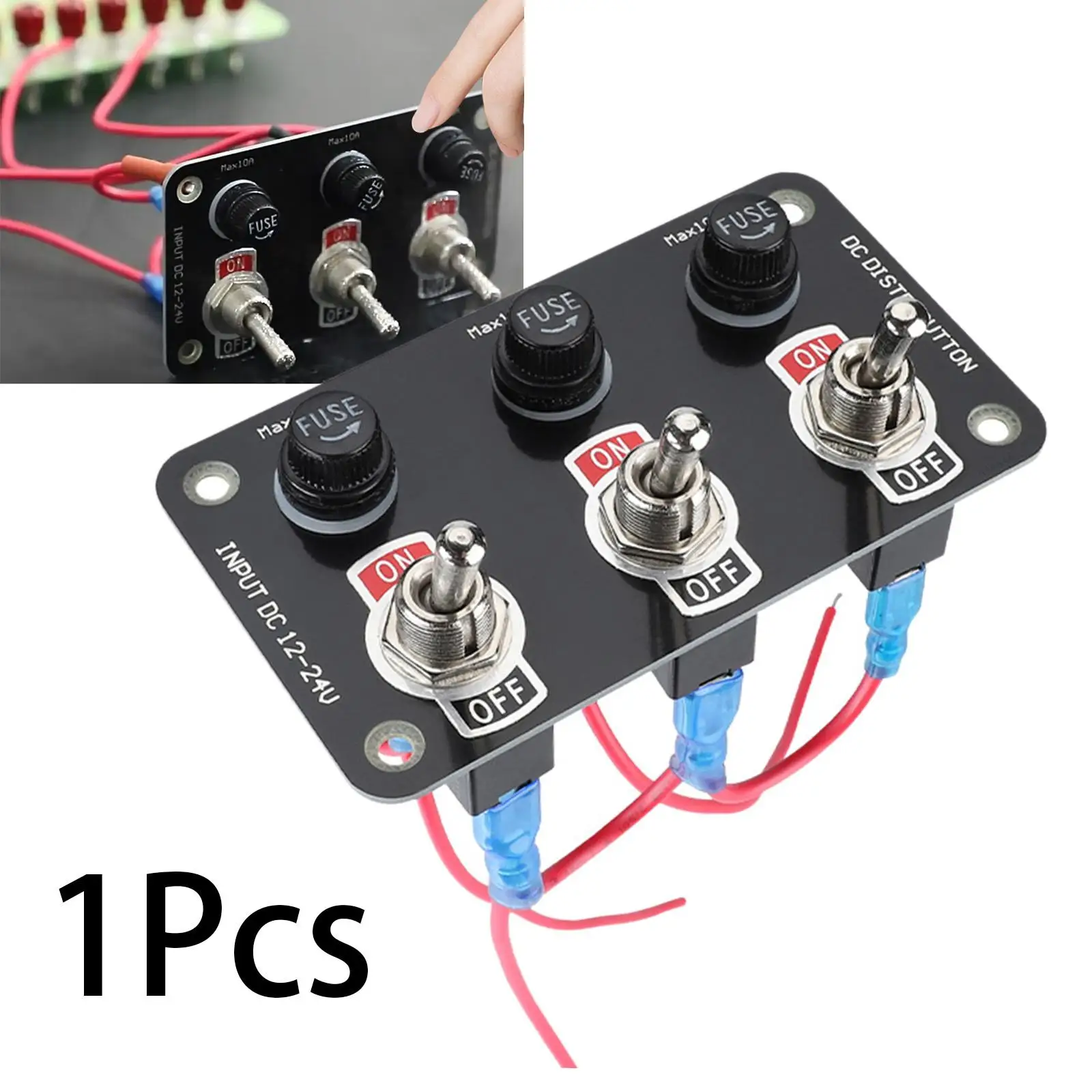 

3 Gang Rocker Switch Panel ,Convenient Installation ,Rocker Control Switch Panel Toggle Switch for Boat Direct Replacement