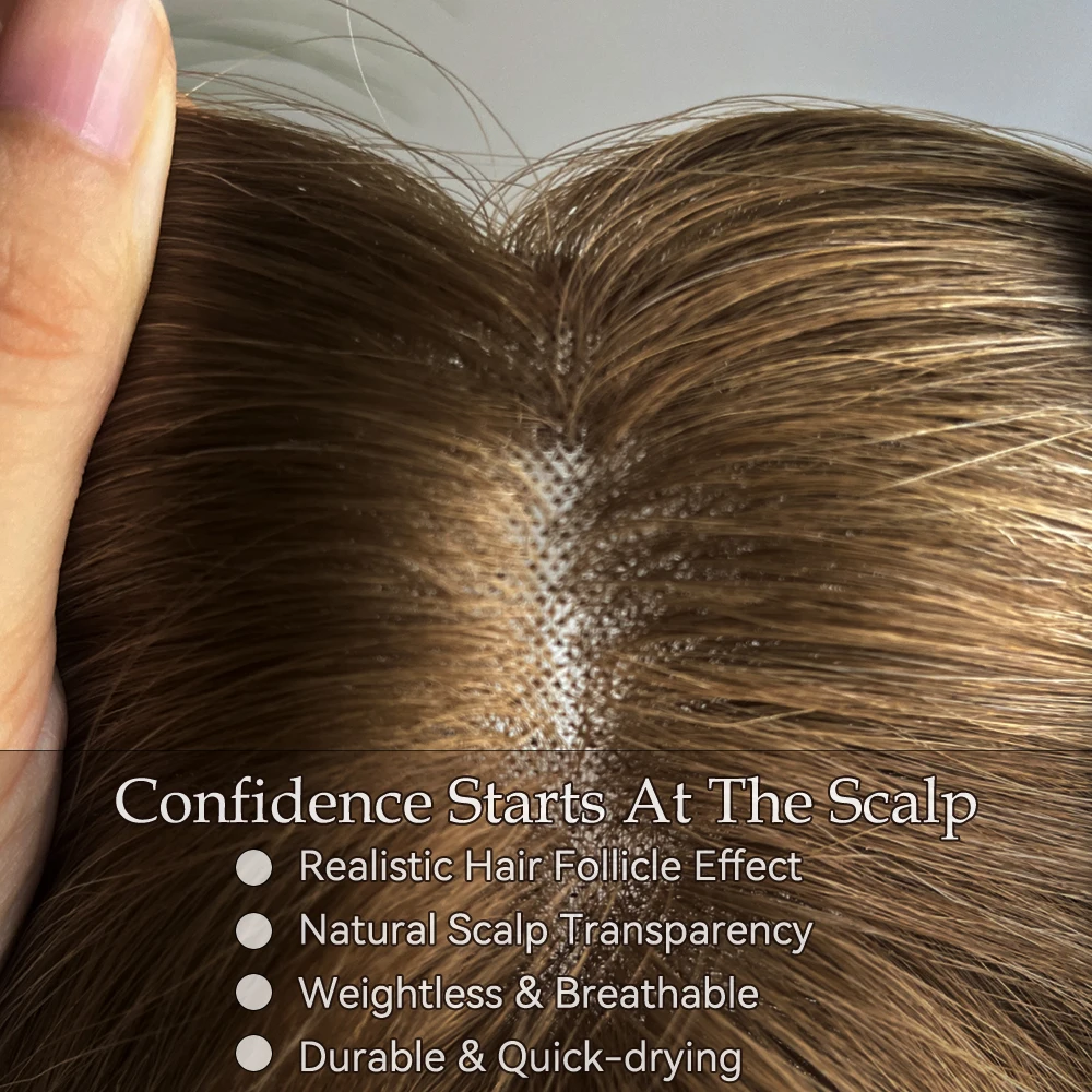 T3-60 الشعر القبعات العالية للنساء شعر بشري لعذراء حقيقي هيربيسي مع قاعدة الحرير 3x5 بوصة قاعدة اليد تعادل الشعر البشري توبر