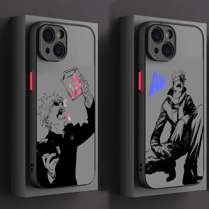 J-Jujutsu K-Kaisen G-Gojo Frosted Translucent For Apple iPhone 15 14 13 12 11 XS XR X 8 7 SE Pro Max Plus Mini TPU Phone Case