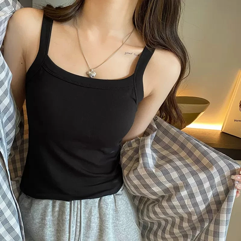 

Spring Ribbed Crop Top Slimming Strap Vest For Women Fashion Cotton Short Tops
