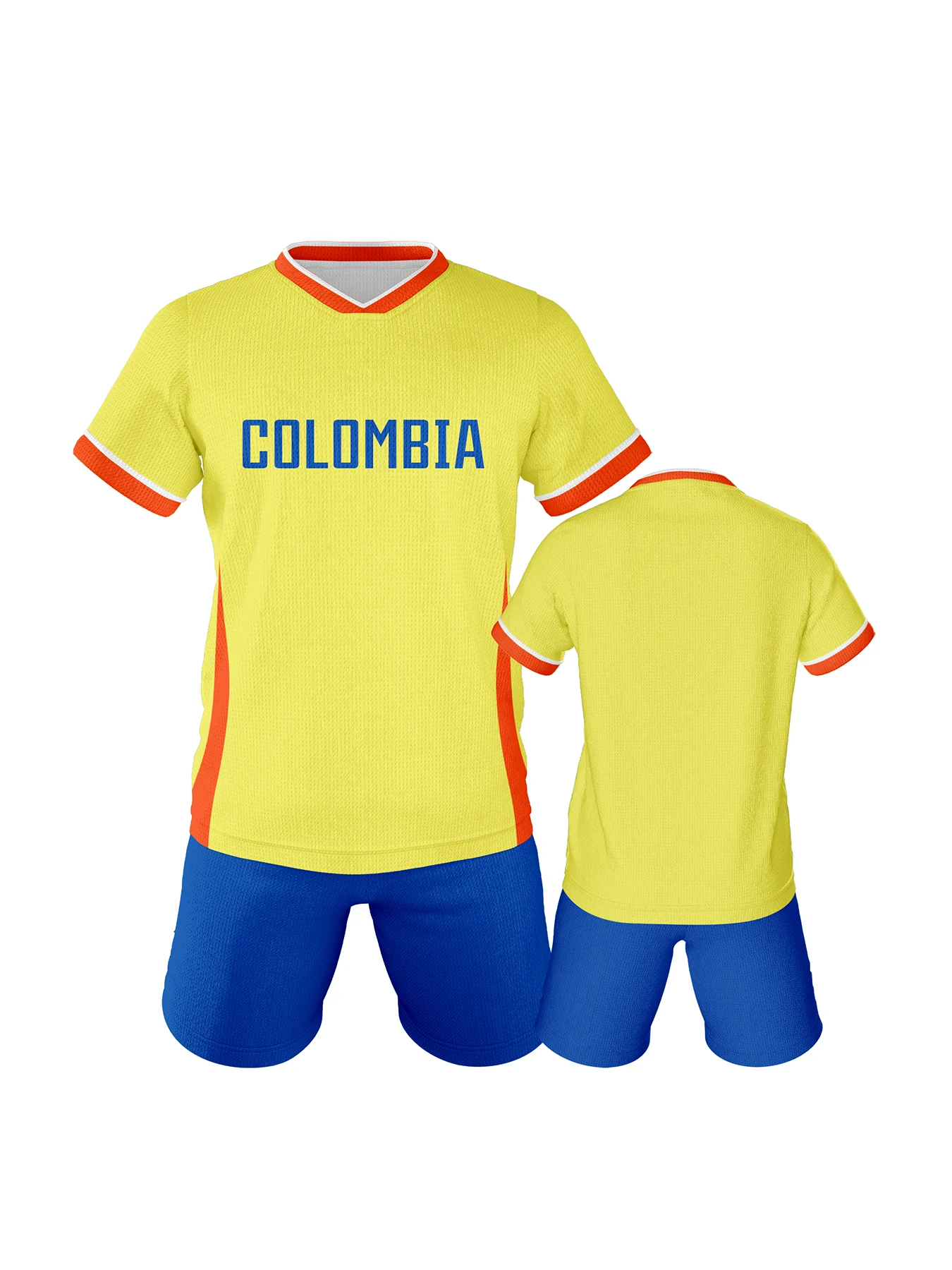 Colombia Kids Soccer Jersey Soccer Suit T-shirt and Shorts for Boys and Girls Football Fans Training Jerseys Uniform Sports Wear