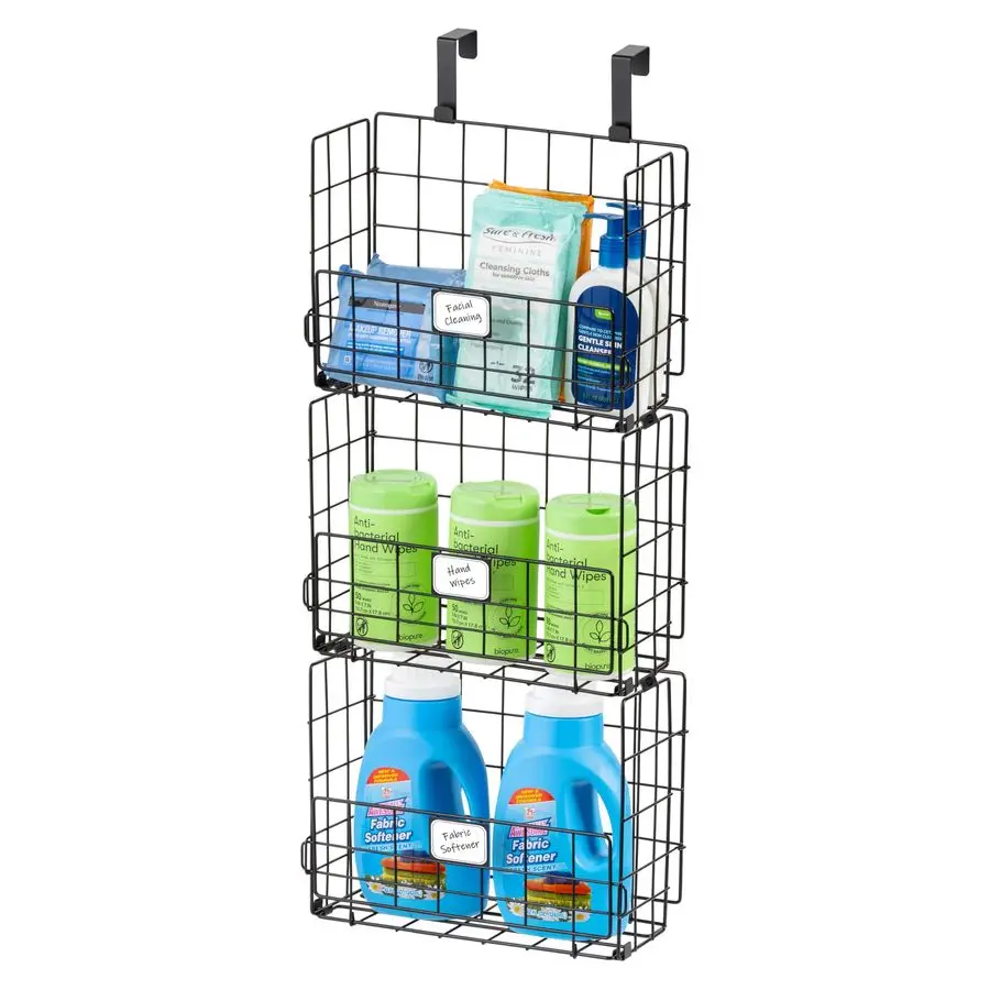 

Органайзер над дверью США, 3 шт., подвесная или настенная металлическая проволочная корзина, полка для специй, шкаф для ванной комнаты, шкаф, брюки для стирки