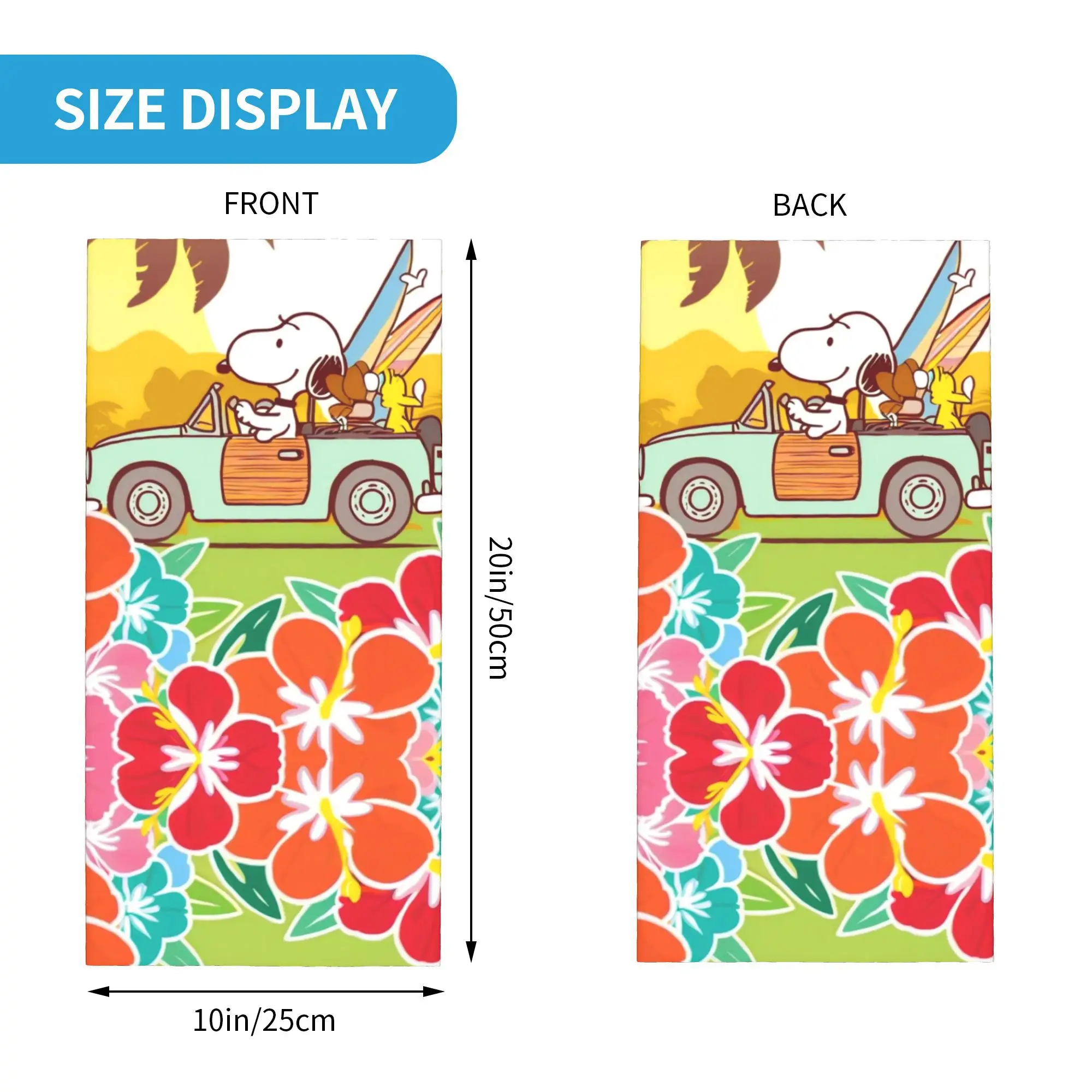 Peanuts S-Snoopys Bandana Neck Gaiter UV Protection Face Scarf Cover Simple Cartoon Fashion Printed Headband Tube Balaclava