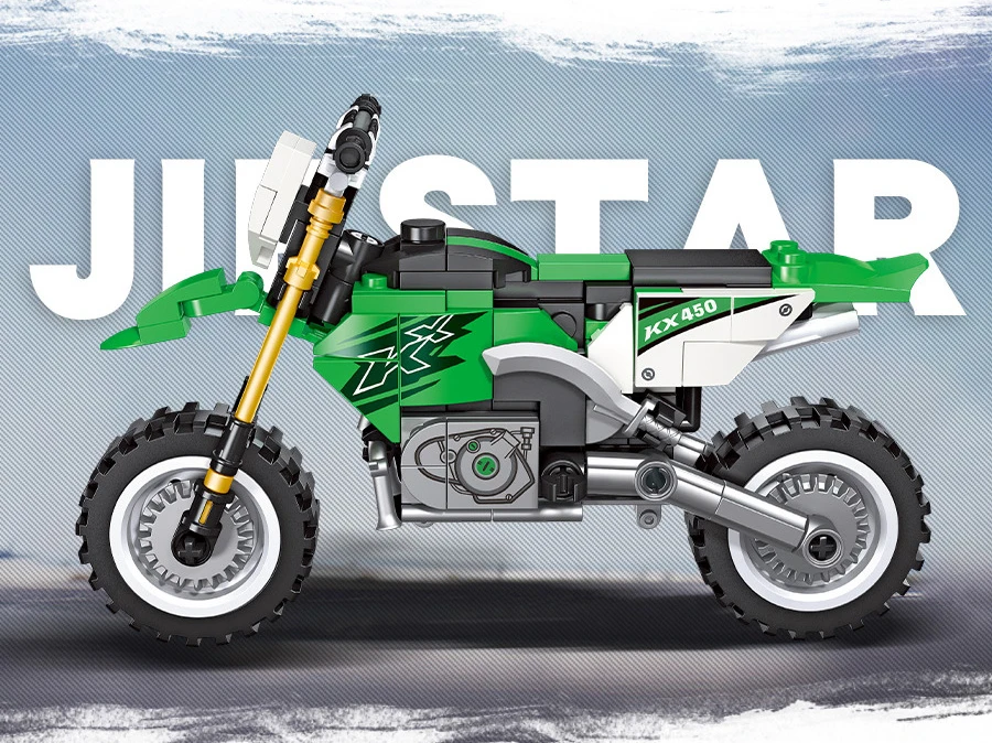 Speed Motorrad MOC Baustein Japan Motor KW Dirt Bike KX450 Modellbausatz Bausteine Konstruktionsspielzeug Motorrad für Geschenke – Detail 4
